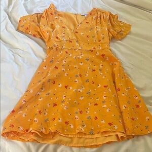 Madewell Floral Yellow Mini Dress